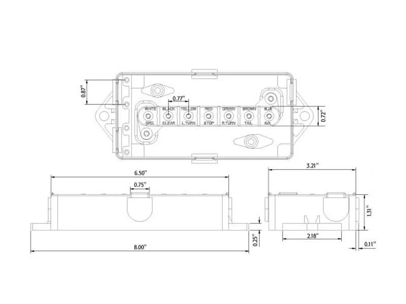 Electrical Junction Box with 7 Color Coded Terminals - 4-Pack