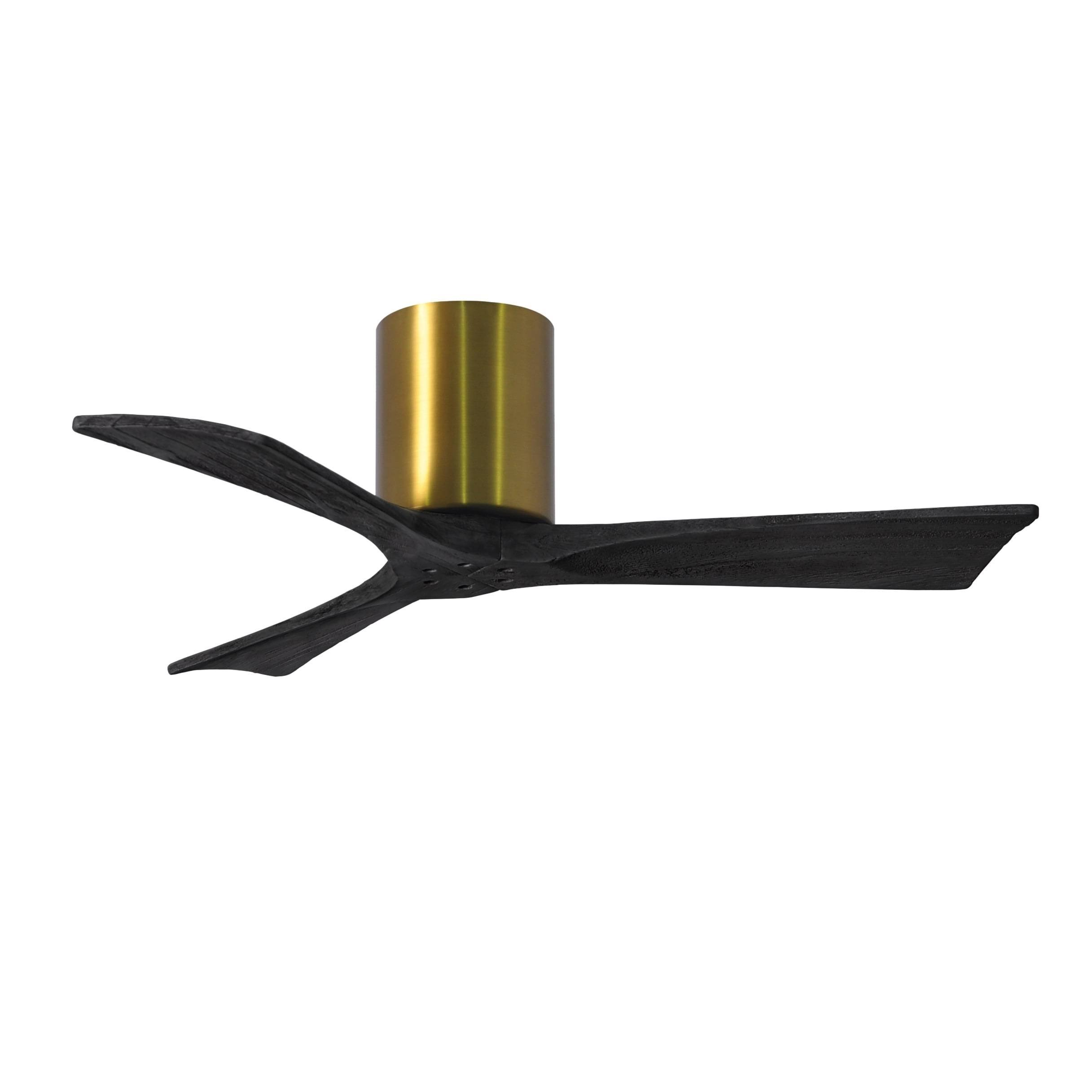 Irene Hugger Ceiling Fan by Matthews Fan Company, Brushed Brass, IR3H-BRBR-BK-42