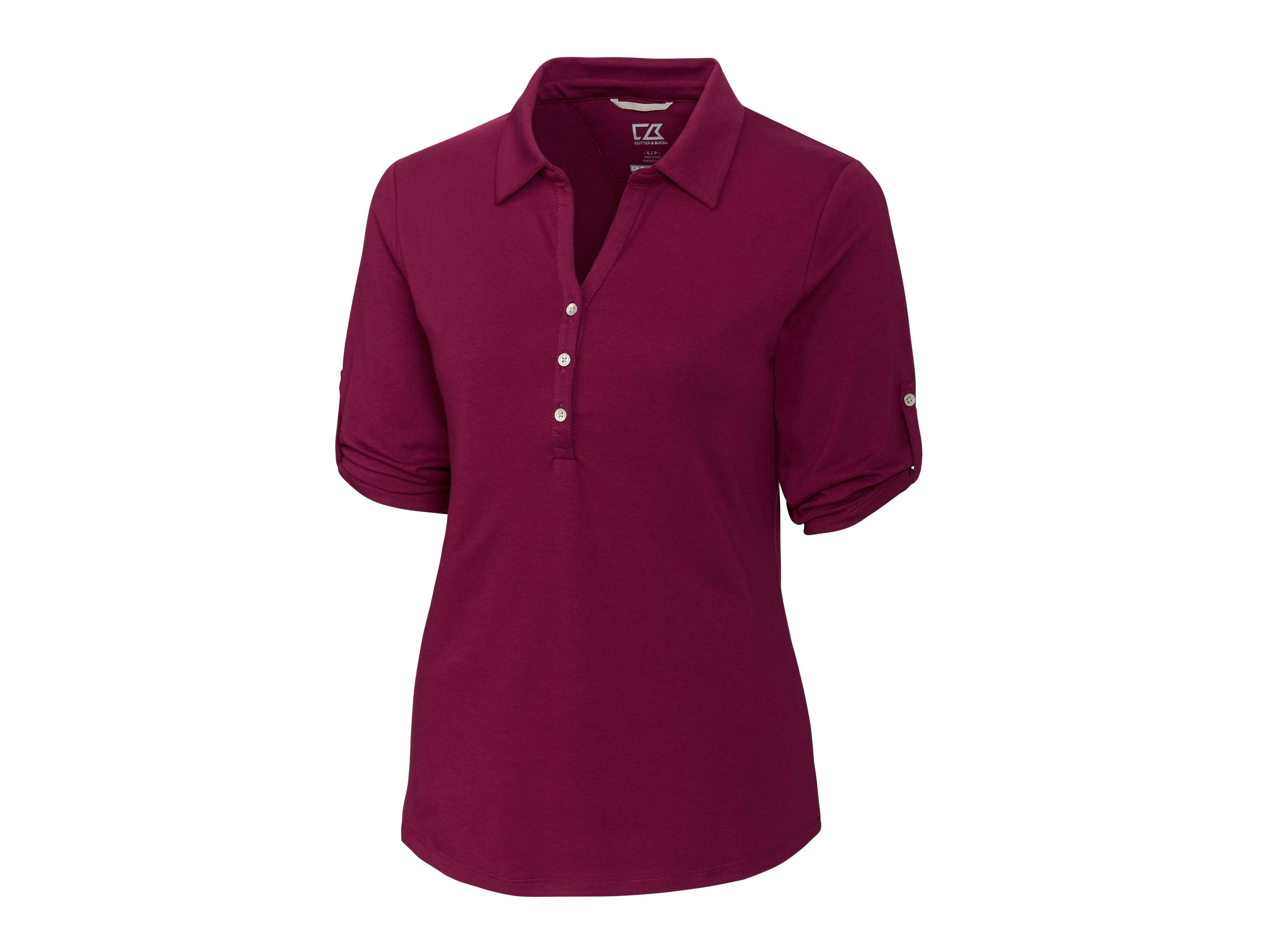Cutter u0026 Buck Women's Affinity DryTec Elbow Sleeve Thrive Polo