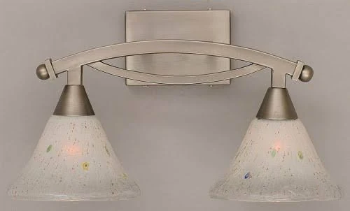 Bow 10.75 in. Bath Bar W Frosted Crystal Glass