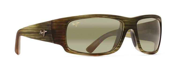 Maui Jim World Cup Sunglasses Matte Green Stripe Rubber