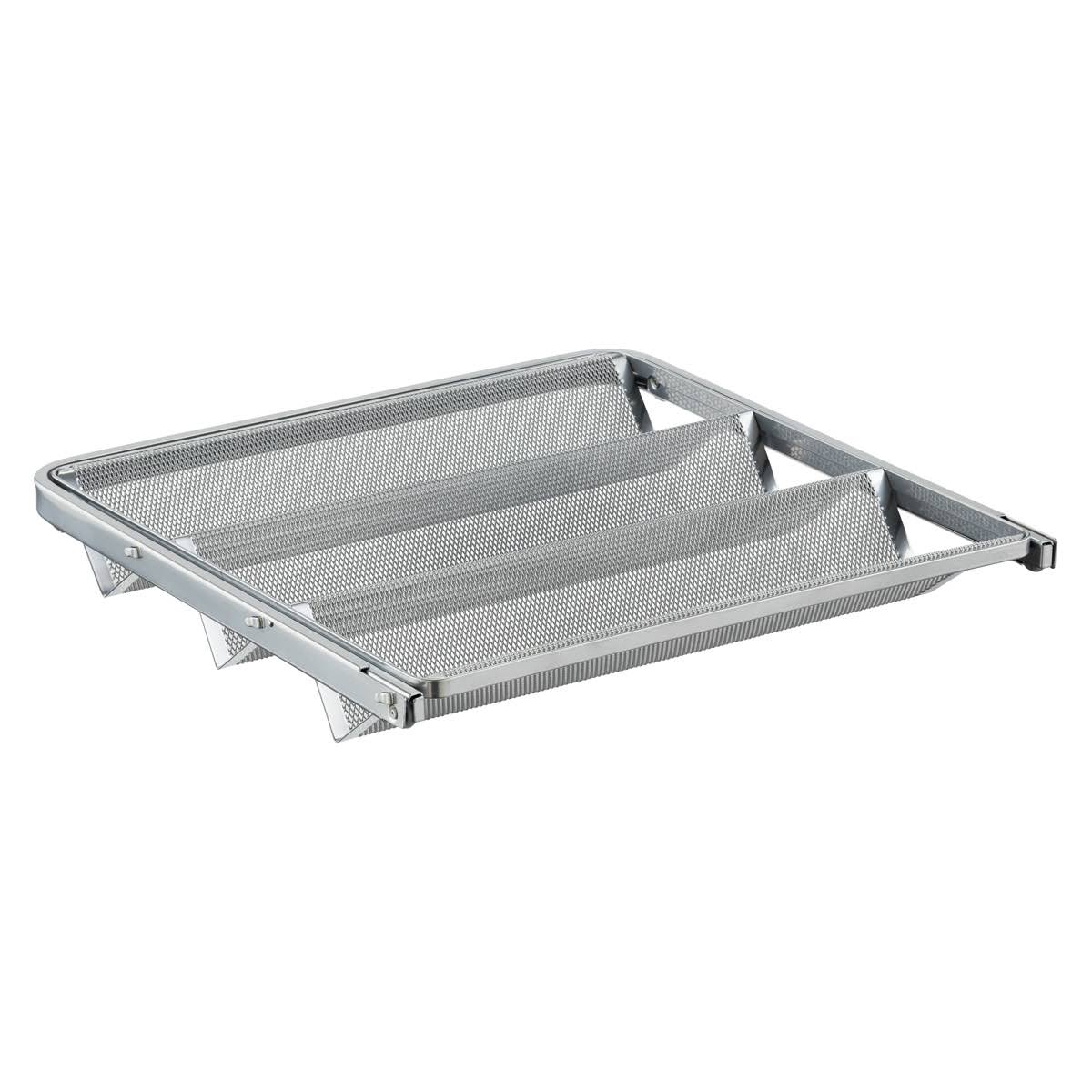 Elfa 18x22 Mesh Gliding Tiered Shelf Platinum