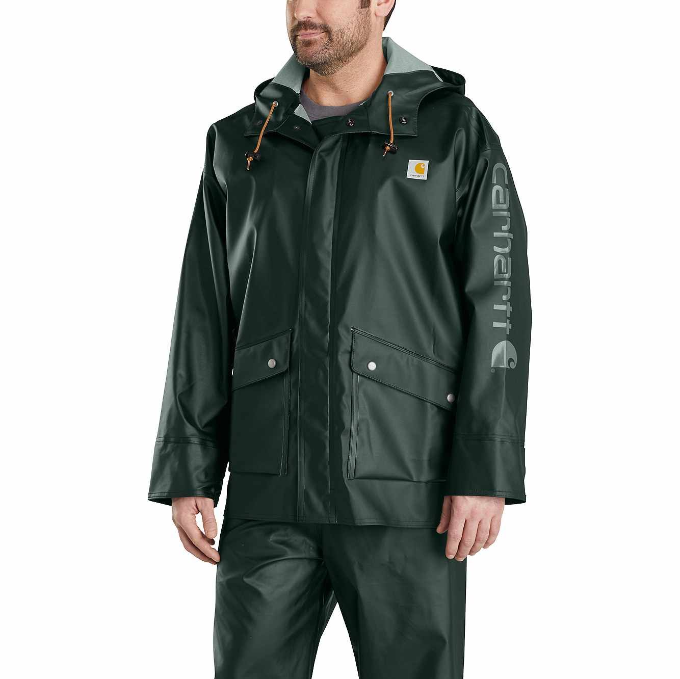 Carhartt Men's Midweight Waterproof Rain Storm Coat - 3XL Tall - Canopy Green