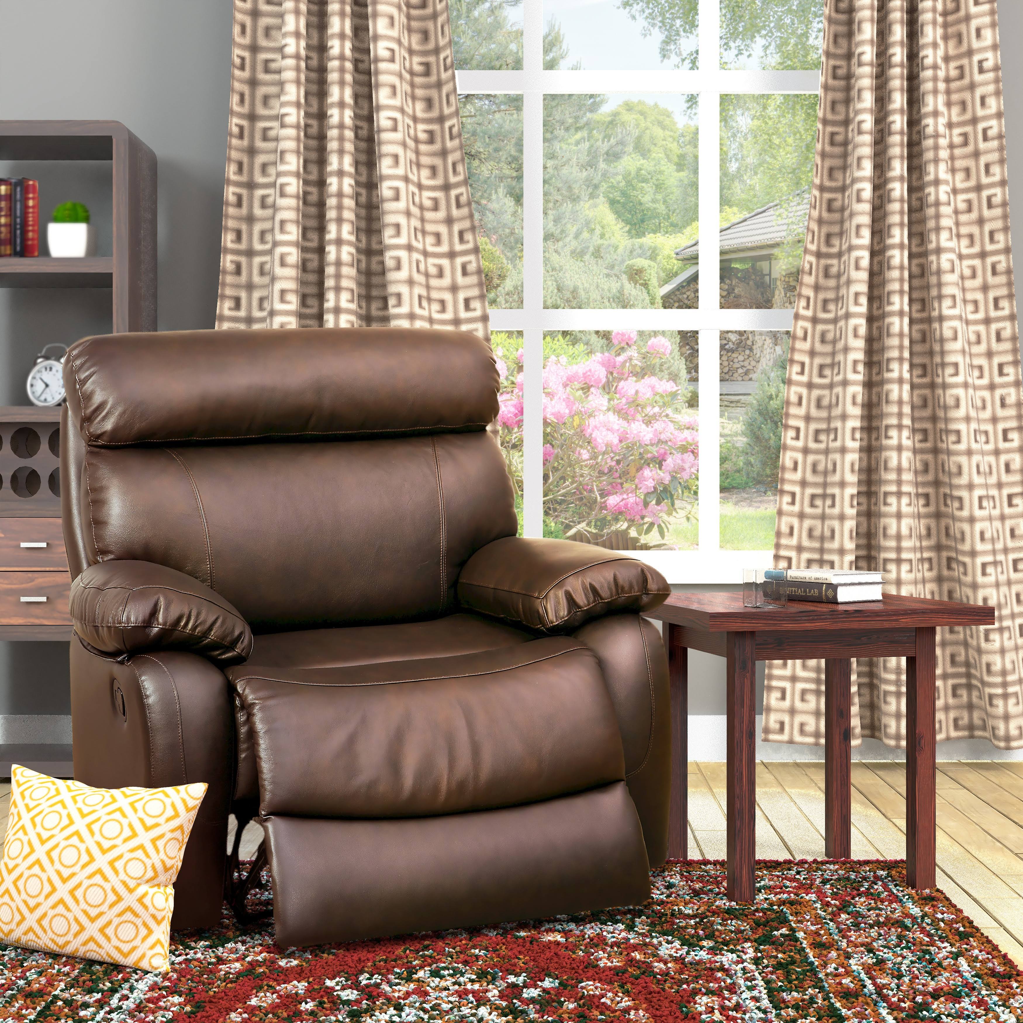 Furniture of America Nart Contemporary Brown Leather Glider Recliner