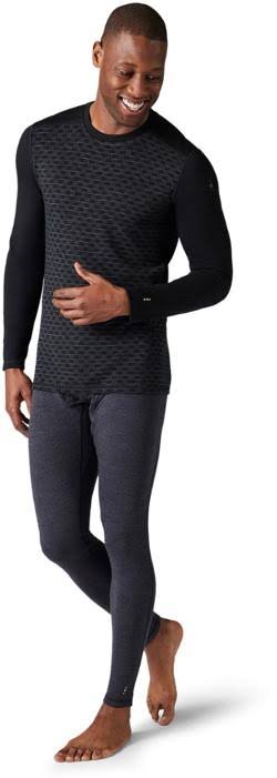 Smartwool Men's Merino 250 Baselayer Pattern Crew - Small - Black Micro Buff Check