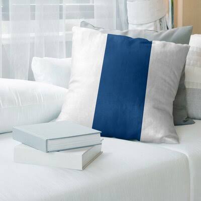 Arizona Hockey Striped Throw Pillow Cover East Urban Home Color: White/Royal Blue, Size: 16 x 16, City: Tampa Bay