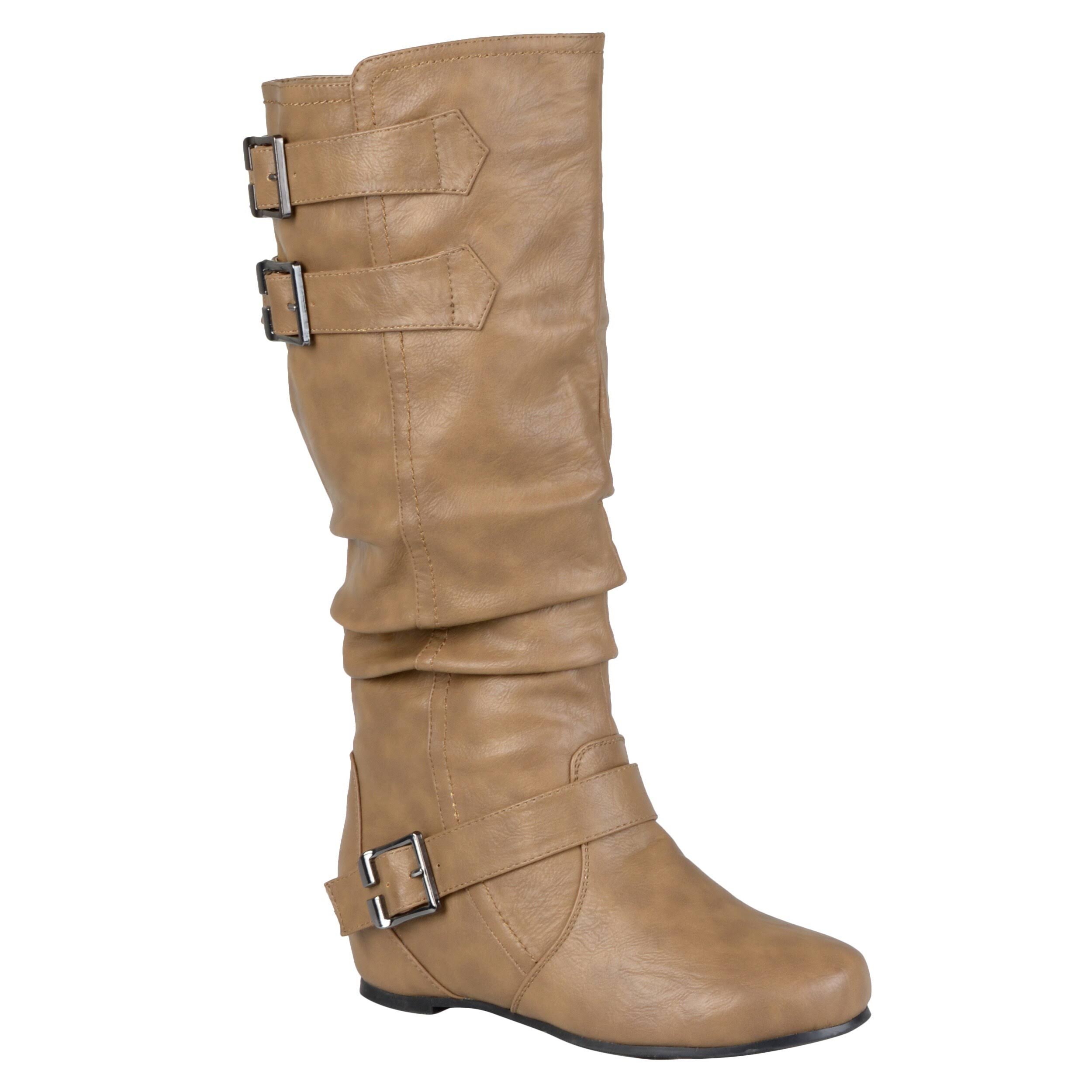 Journee Collection Women's &Tiffany& Regular and Wide-Calf Slouch Boot - Grey - 7