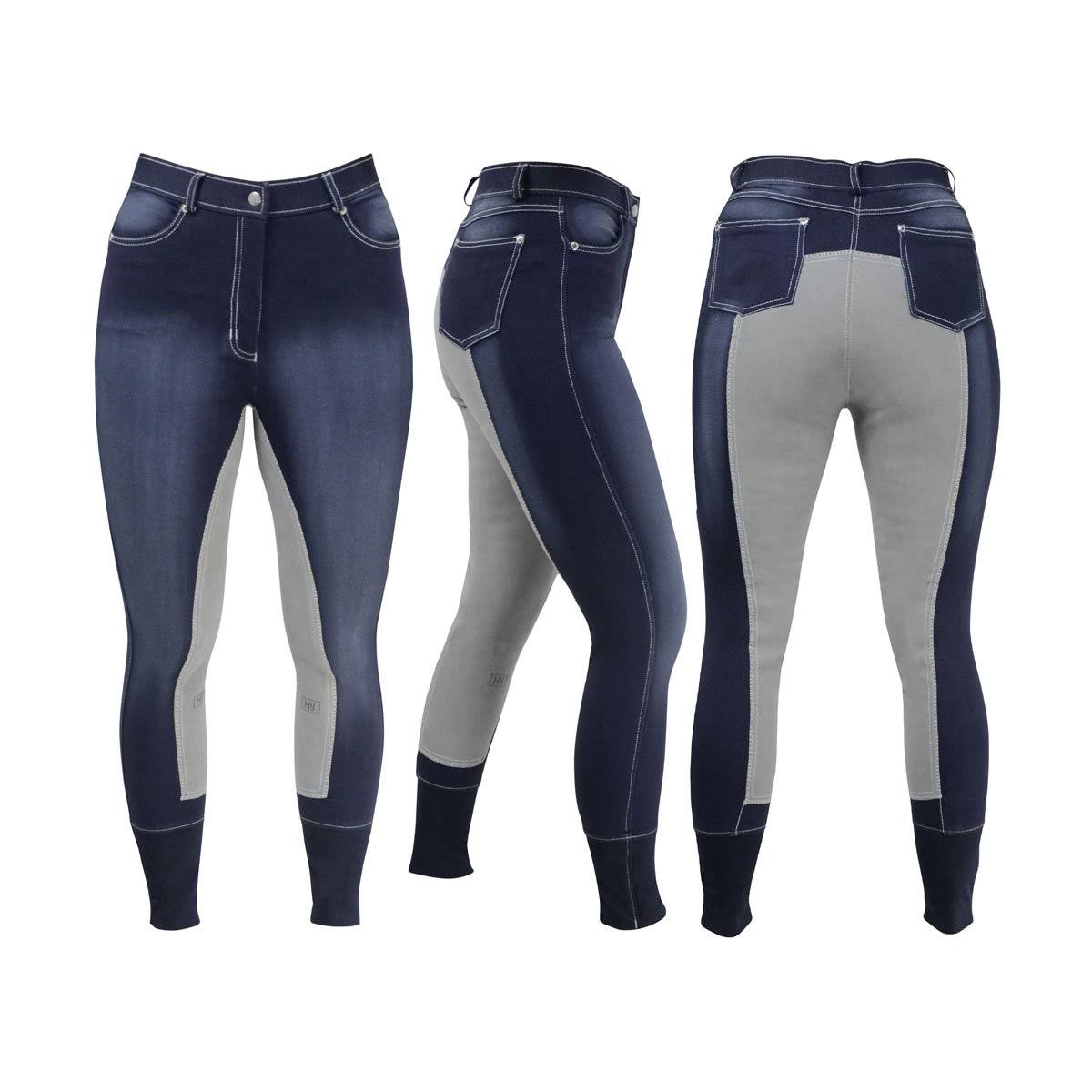 HyPERFORMANCE Denim Look Ladies Breeches - Denim/Grey 30x22