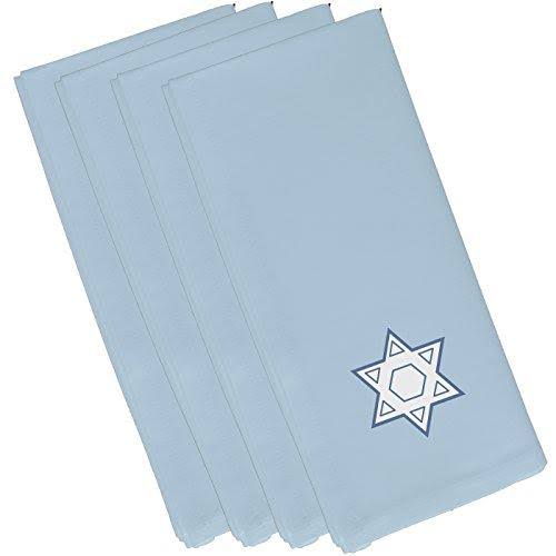 Star's Corner Geometric Print Napkin Light Blue