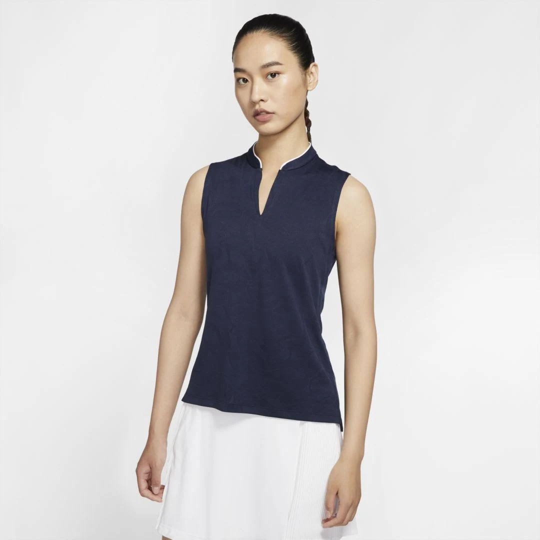 Nike Women's Breathe Sleeveless Golf Polo, Large, Blue