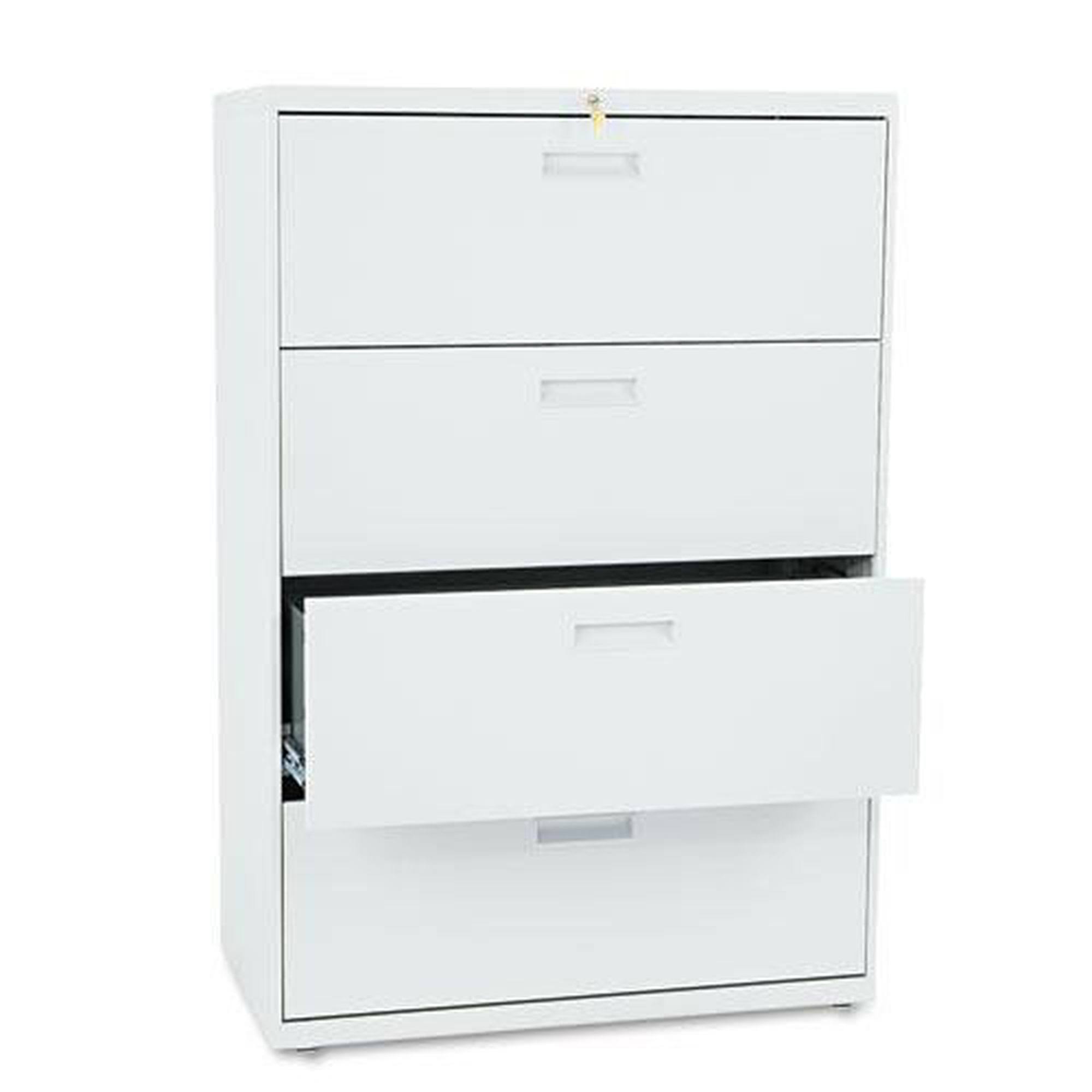 HON 500 Series Four-Drawer Lateral File, Light Gray