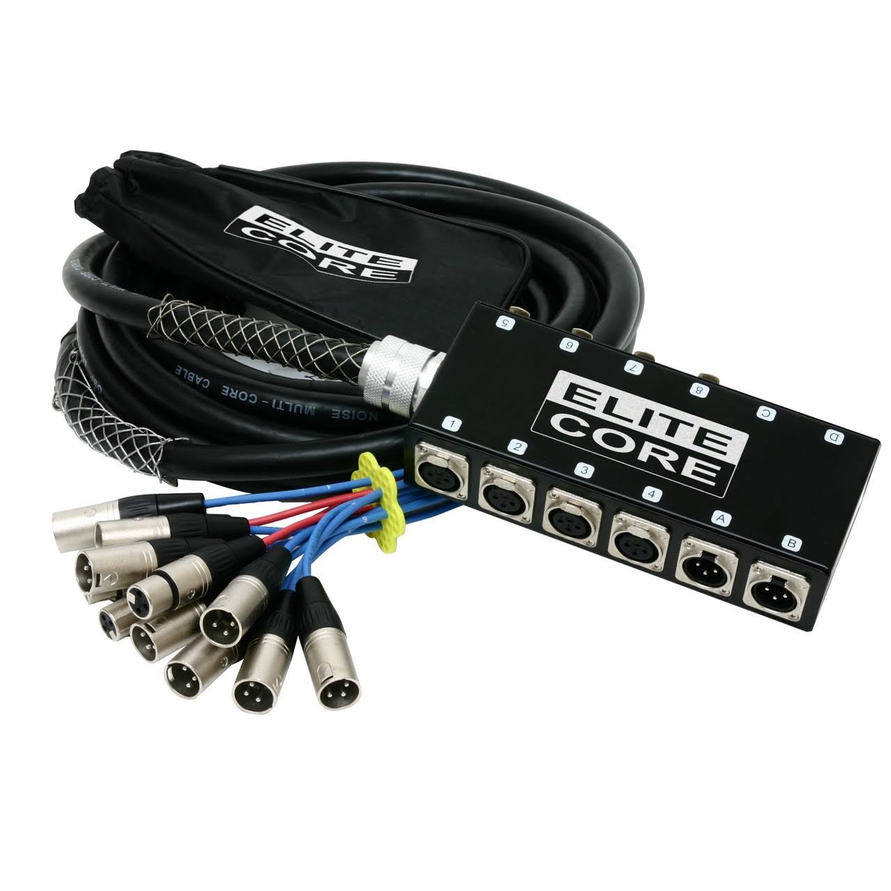 Elite Core 8x4 Channel 25ft Live Recording Audio Stage Snake XLR Mixer Mic Cable