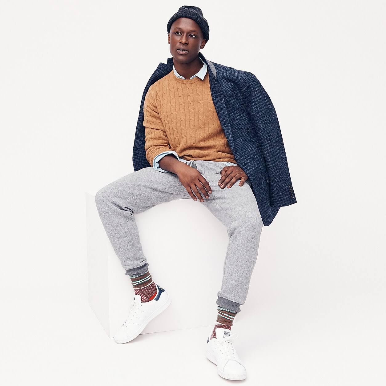 J.Crew Mens Marled Brushed Fleece Sweatpant (Size XX-Large)