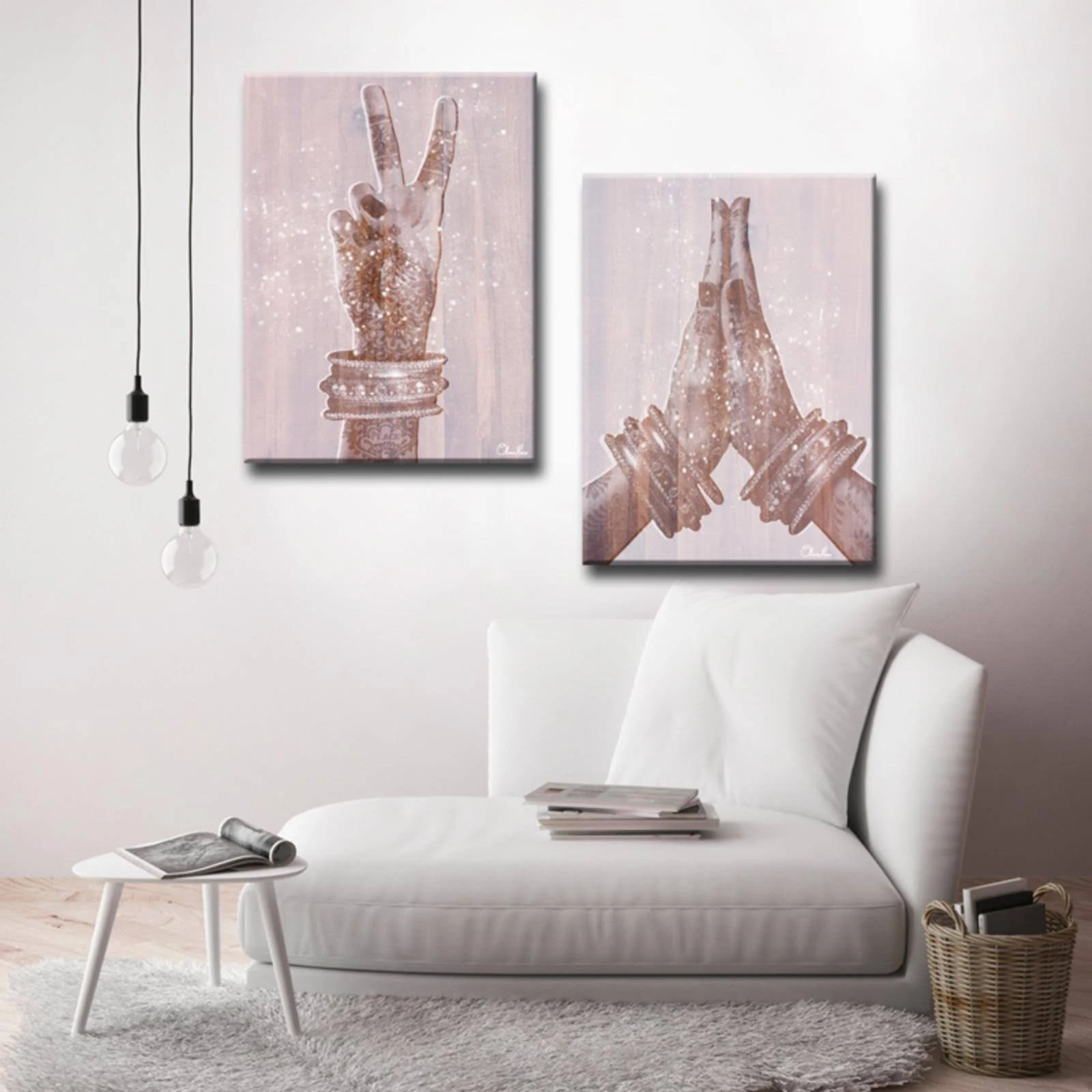 Ready2HangArt Peace and Namaste Inspirational 2 Piece Canvas by Olivia Rose