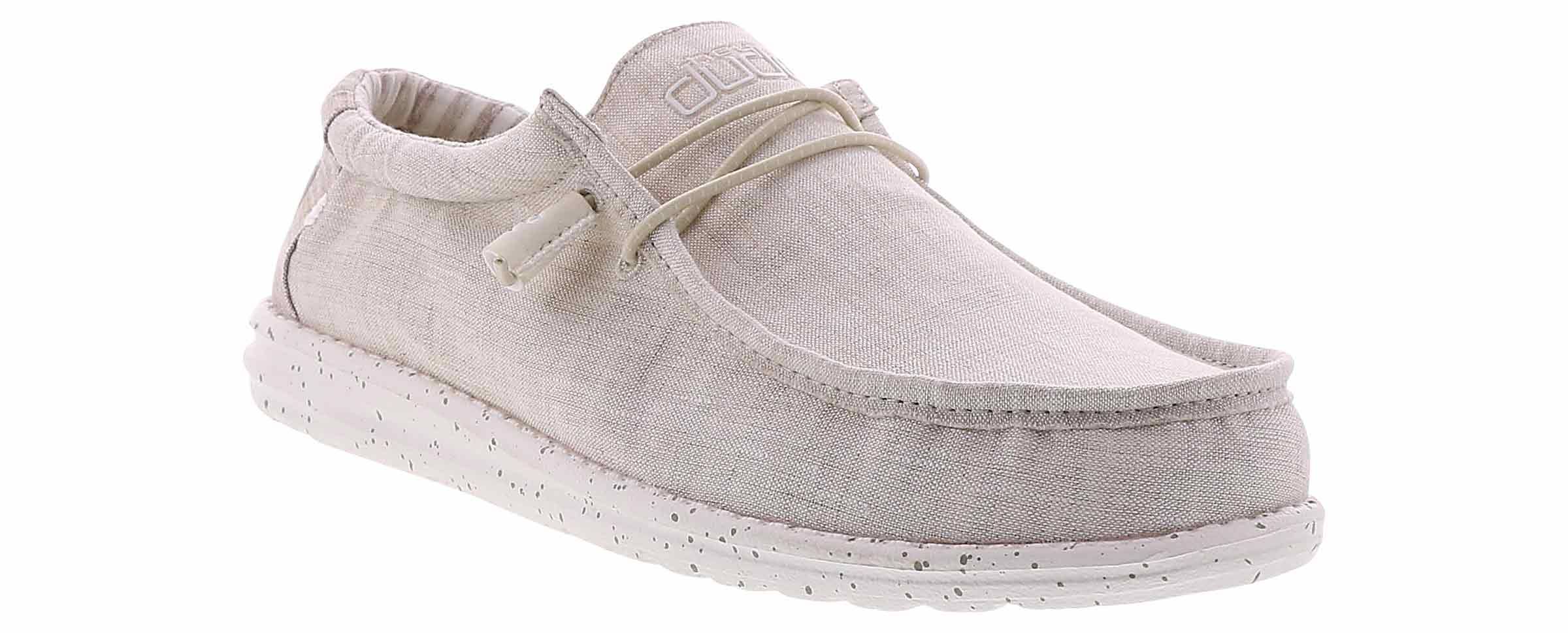 Hey Dude Wally Chambray Shoe Men's, Stone Beige, 14
