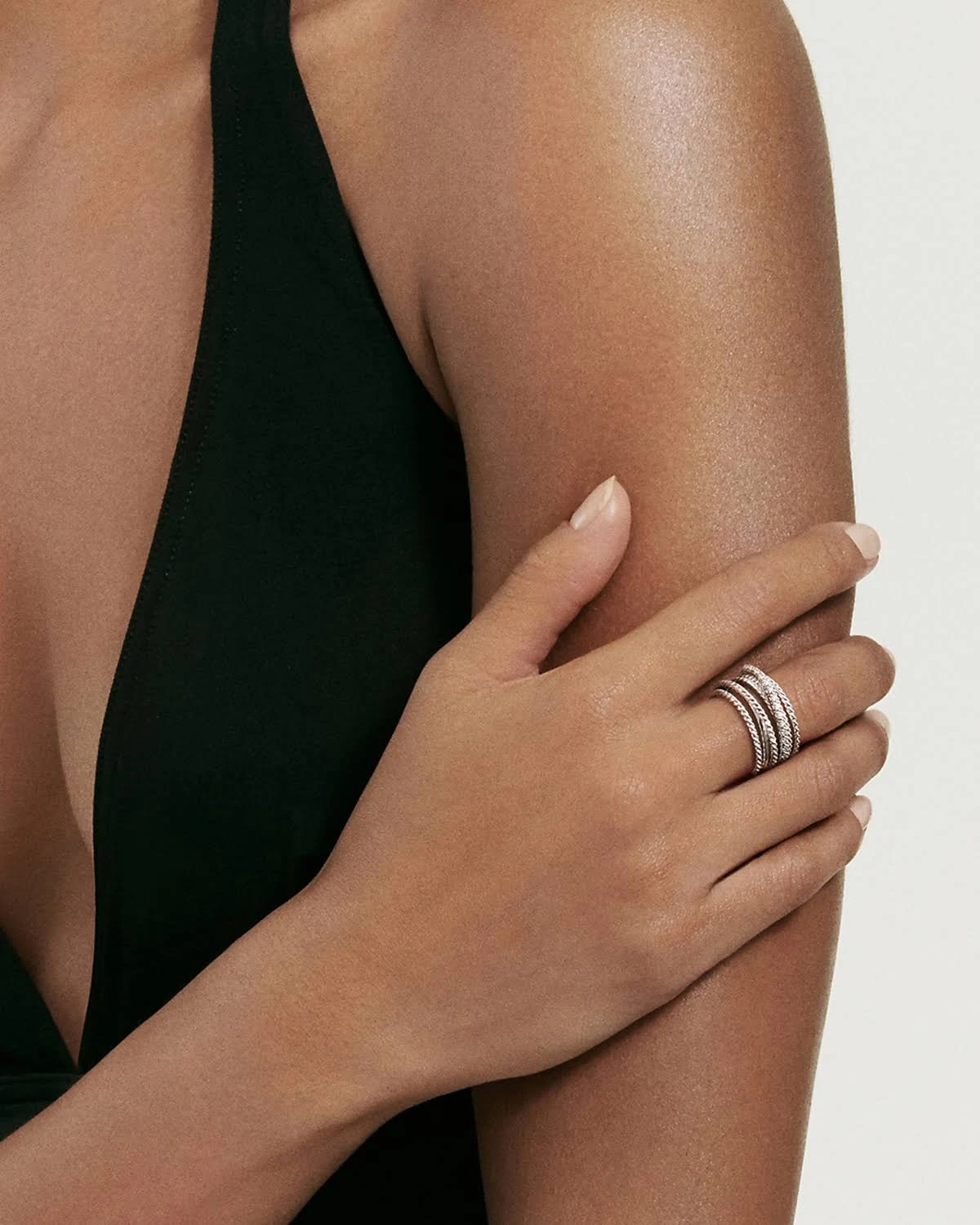 David Yurman Crossover Wide Ring with Diamonds