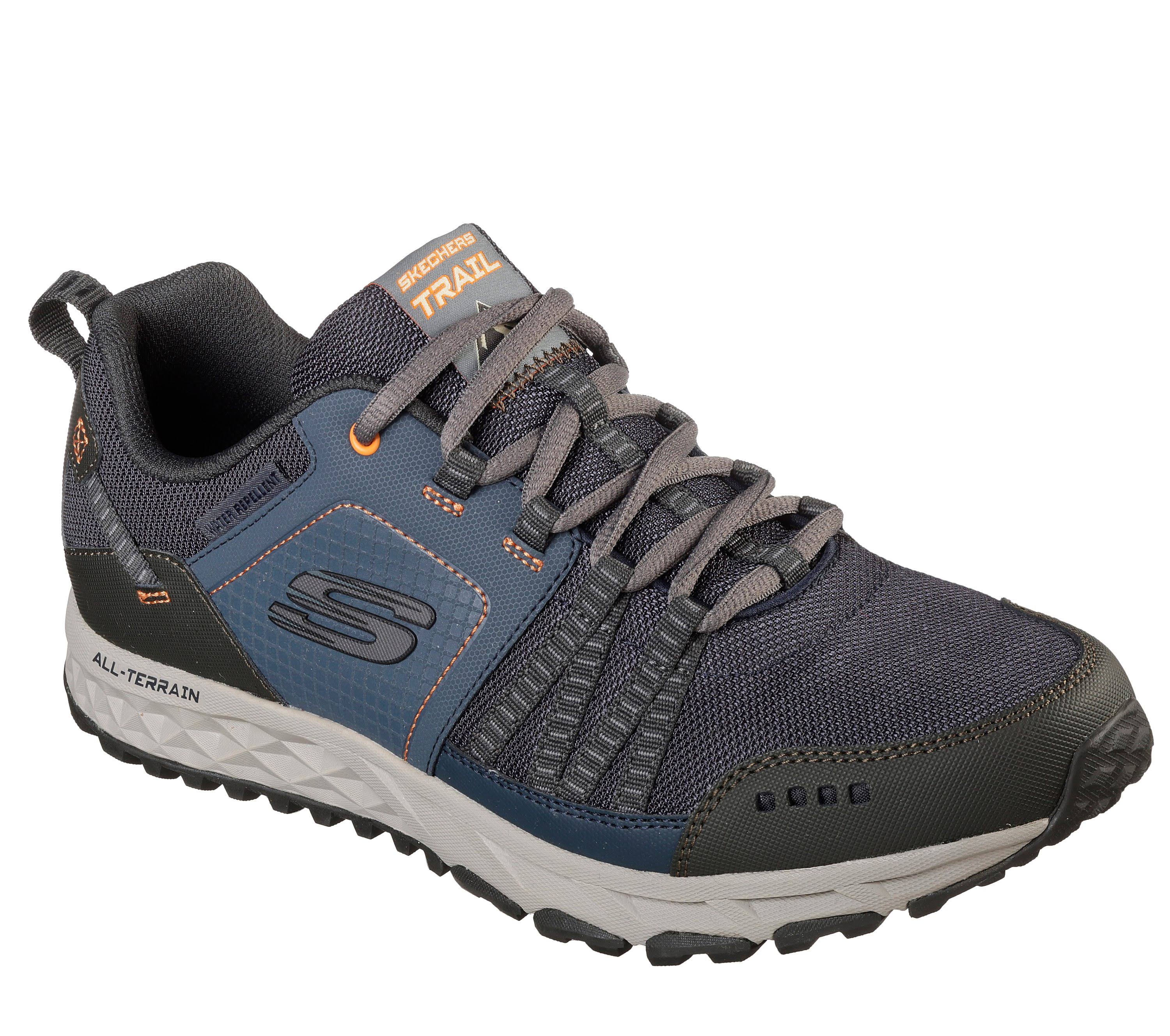 Skechers Men's Escape Plan Sneaker, Navy/Orange