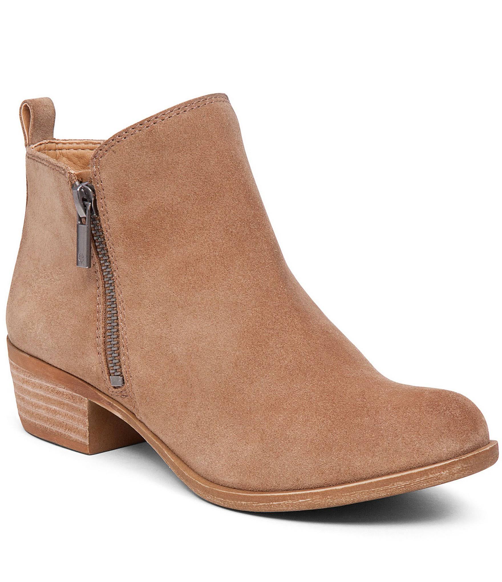 Lucky Brand Women's Basel Ankle Bootie Sesame Oiled Suede