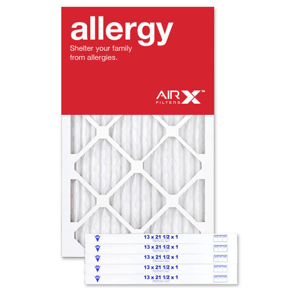 AIRx Filters Allergy 13x21.5x1 Air Filter MERV 11 AC Furnace Pleated Air Filter Replacement Box of 6, Made in The USA