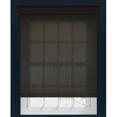 Custom Outside Mount 5% Light Filtering Roller Shade Linen Avenue Size: 27.75x22 W x 42x22 L, Color: Bronze