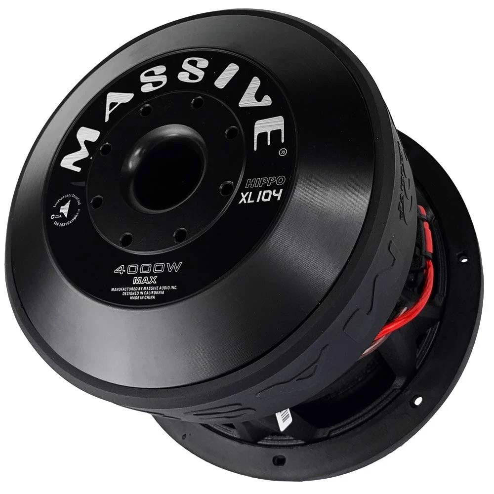 Massive Audio Hippoxl 104 10 in. Subwoofer 4 Ohm 2000 RMS u0026 4000W Maximum