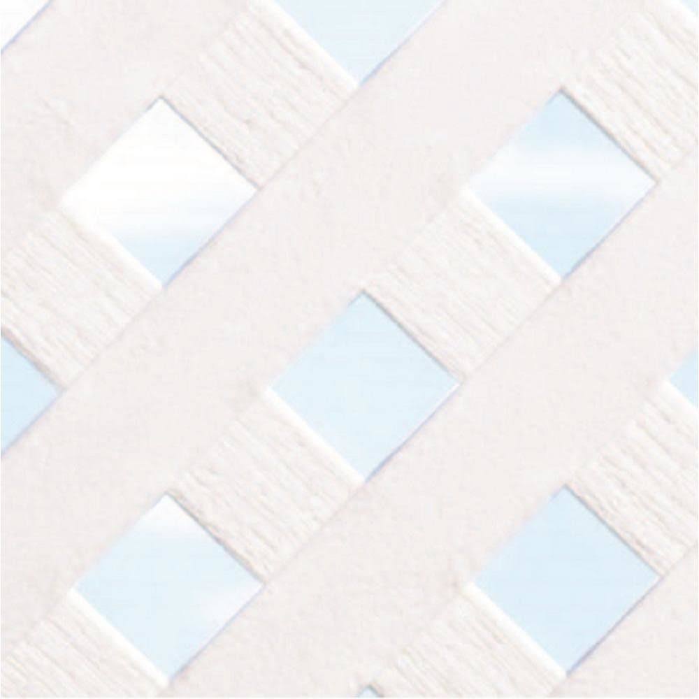 Master Mark 48 in. W x 96 in. L White Plastic Privacy Lattice Panel
