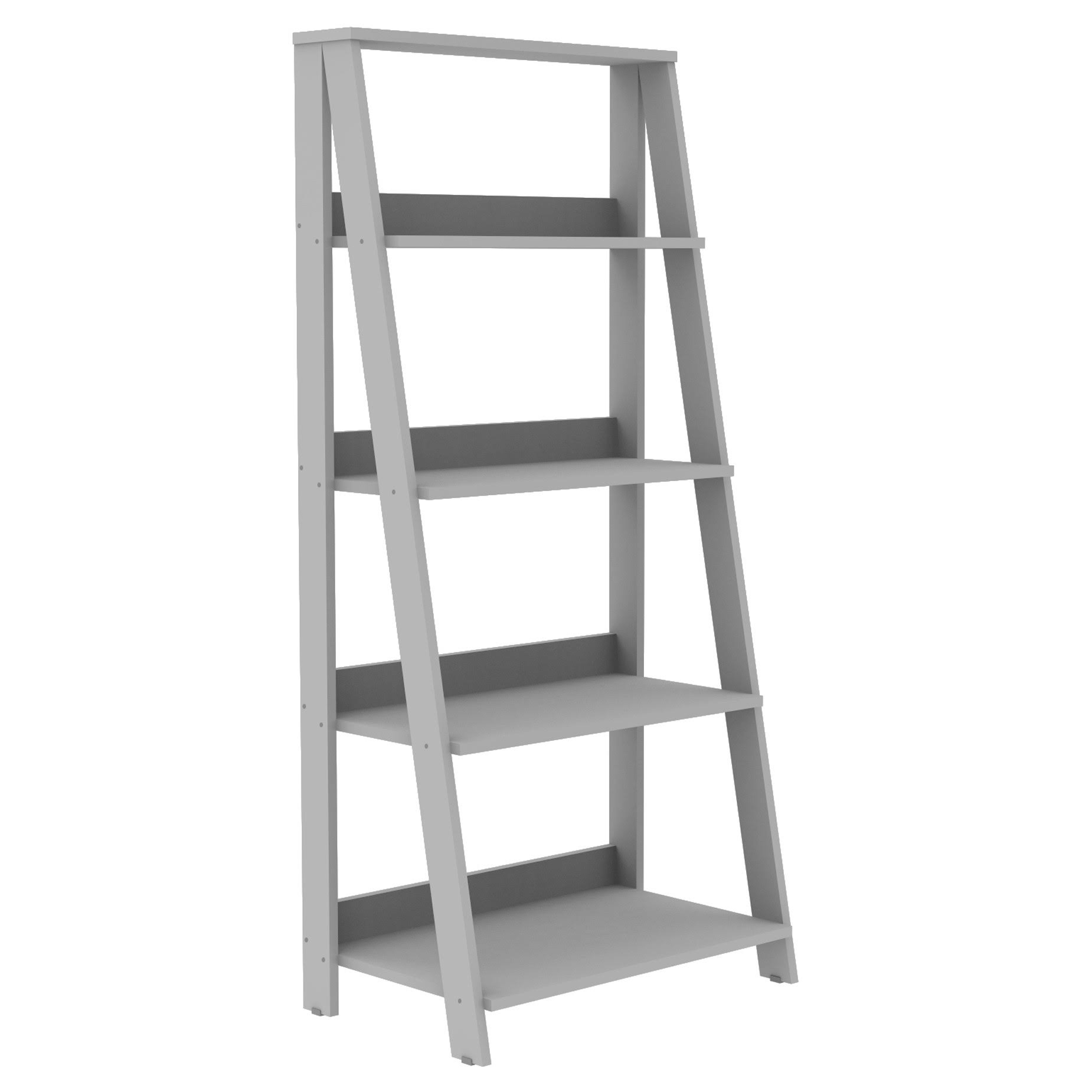 55x22 Modern 4 Shelf Ladder Bookshelf Gray - Saracina Home