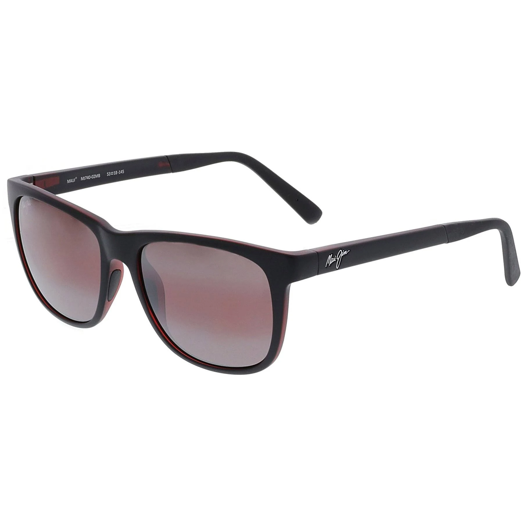 Maui Jim Tail Slide r740-02mb Matte Black/Red Polarized Sunglasses