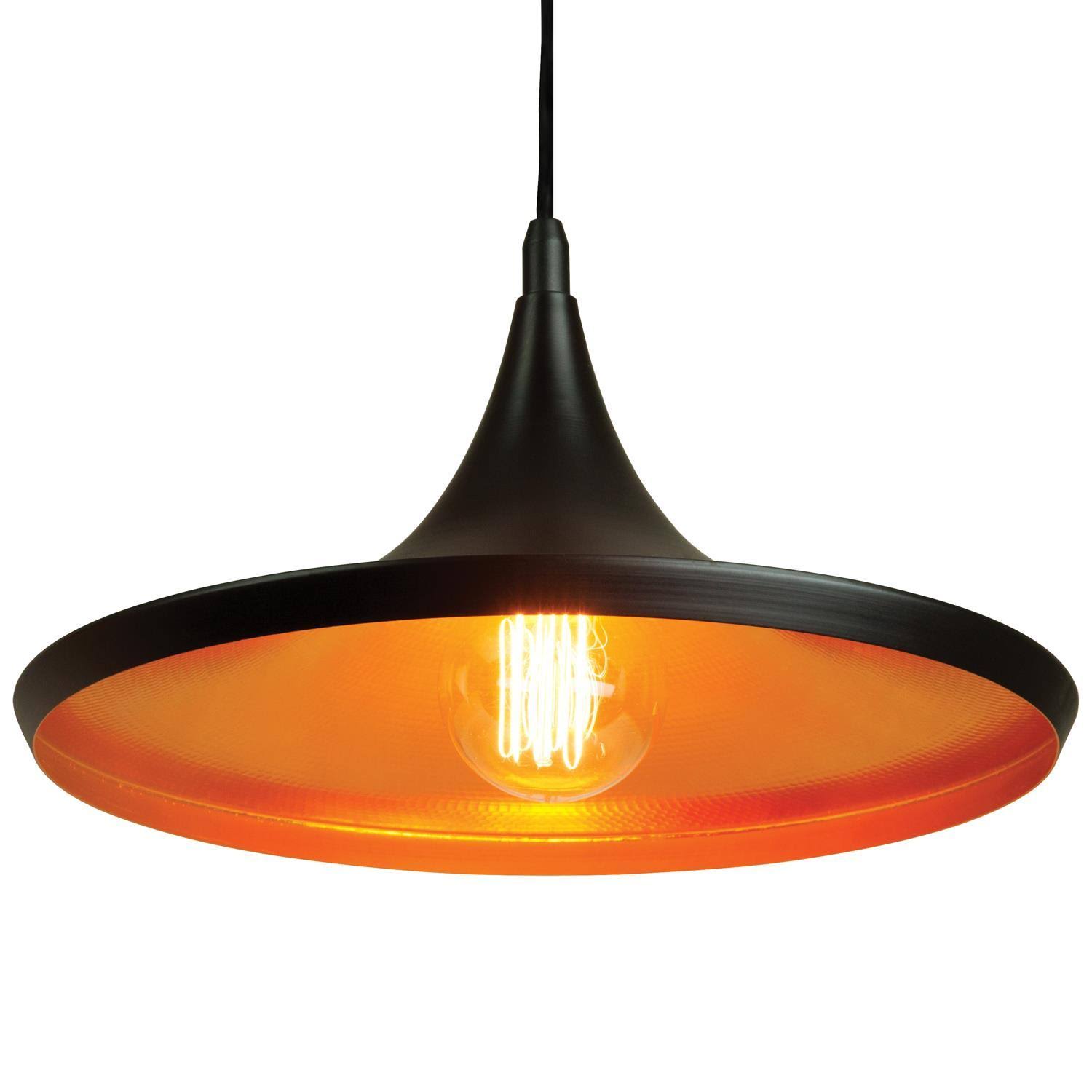 Sunlite 14x22 Cone Pendant Vintage Antique Fixture Matte Black