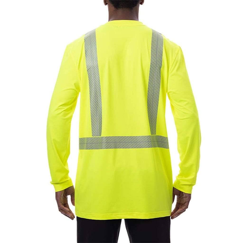 Cooling Safety Workwear Shirt - UV Protection - ANSI Class 2 - Quick Drying u0026 Anti-Odor - Mens Long Sleeve T-Shirt