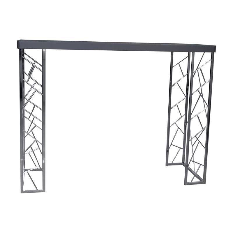 Furniture of America Stefano Metal Console Table in Black and Chrome