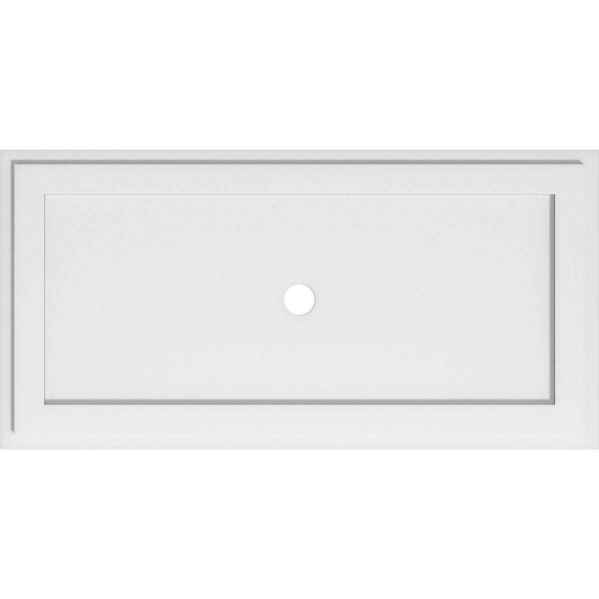 Ekena Millwork CMP38X19RE-02000 38x22W x 19x22H x 2x22ID x 13 1/4x22C x 1x22P Rectangle Architectural Grade PVC Contemporary Cei