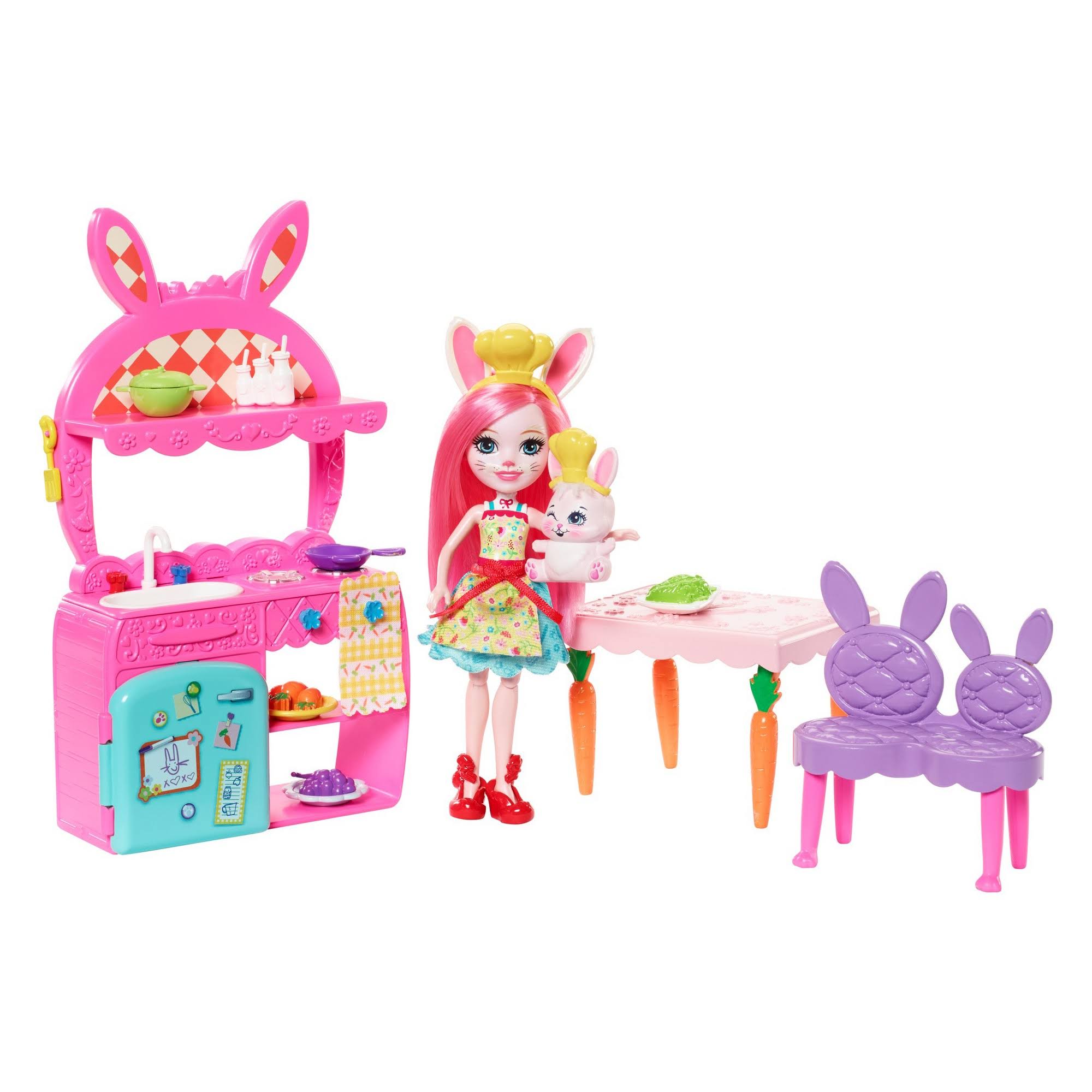 Enchantimals Kitchen Fun Playset, Bree Bunny Doll u0026 Twist Figure