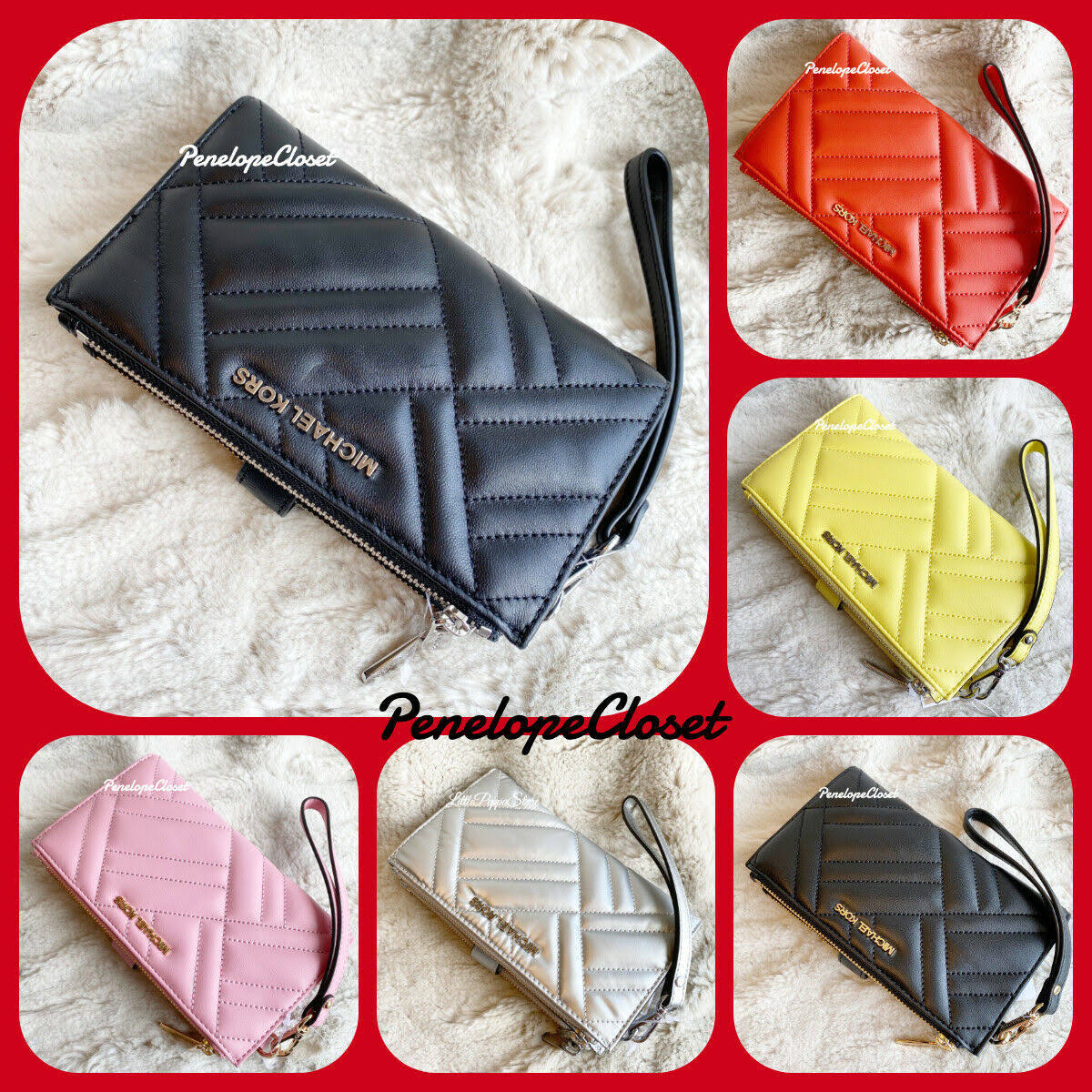 Michael Kors Jet Set Travel Double Zip Wristlet Optic White