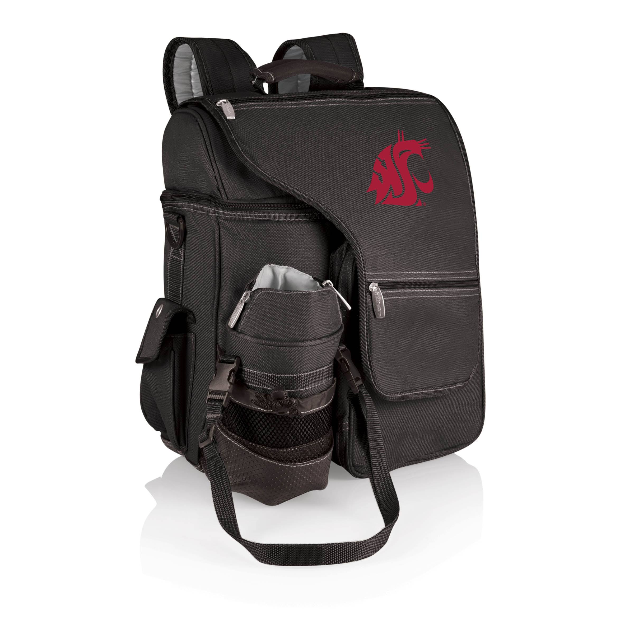 Picnic Time Turismo Embroidered Backpack in Black - Washington State Cougars