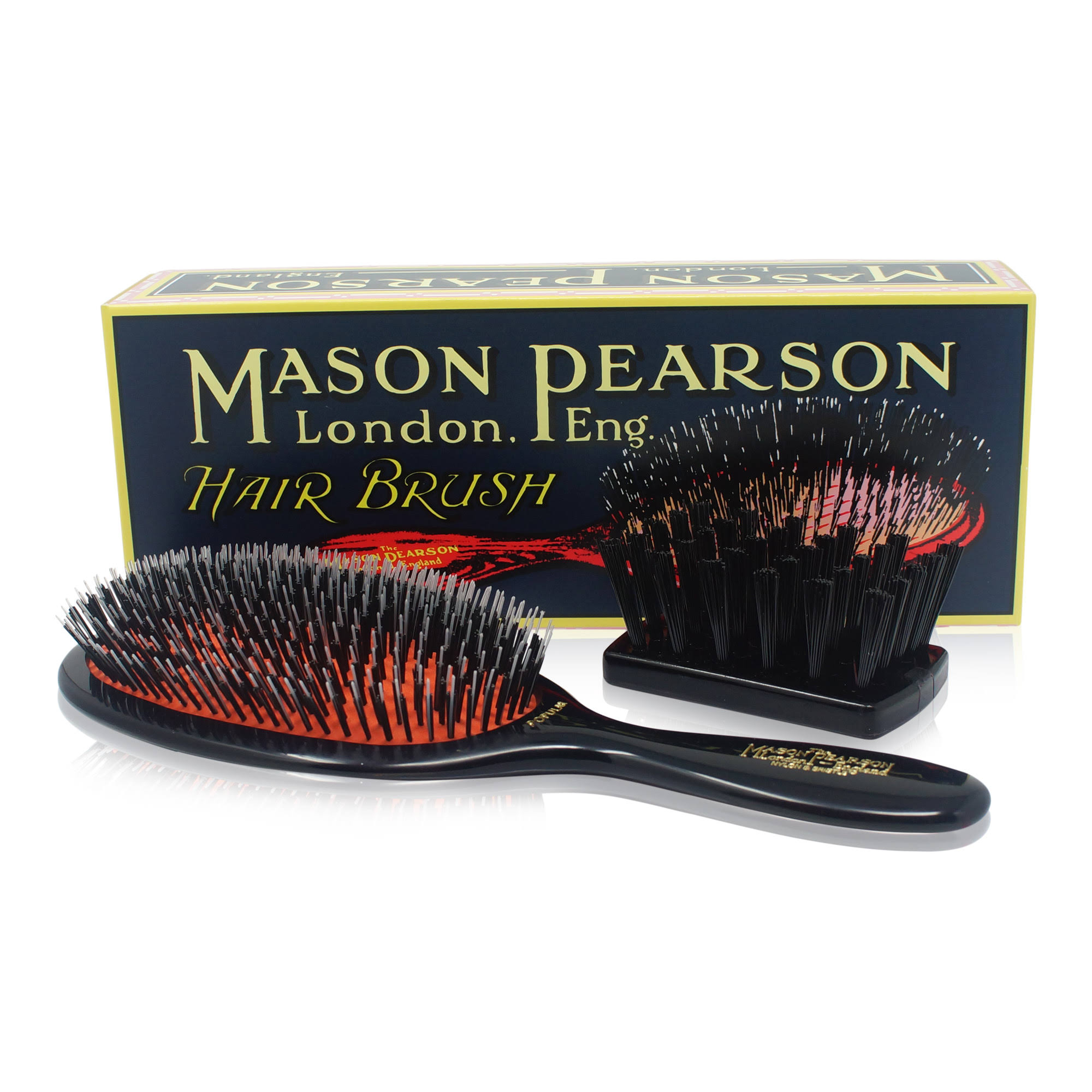 Mason Pearson Popular Bristle u0026 Nylon Large BN1 Dark Ruby Hair Brush