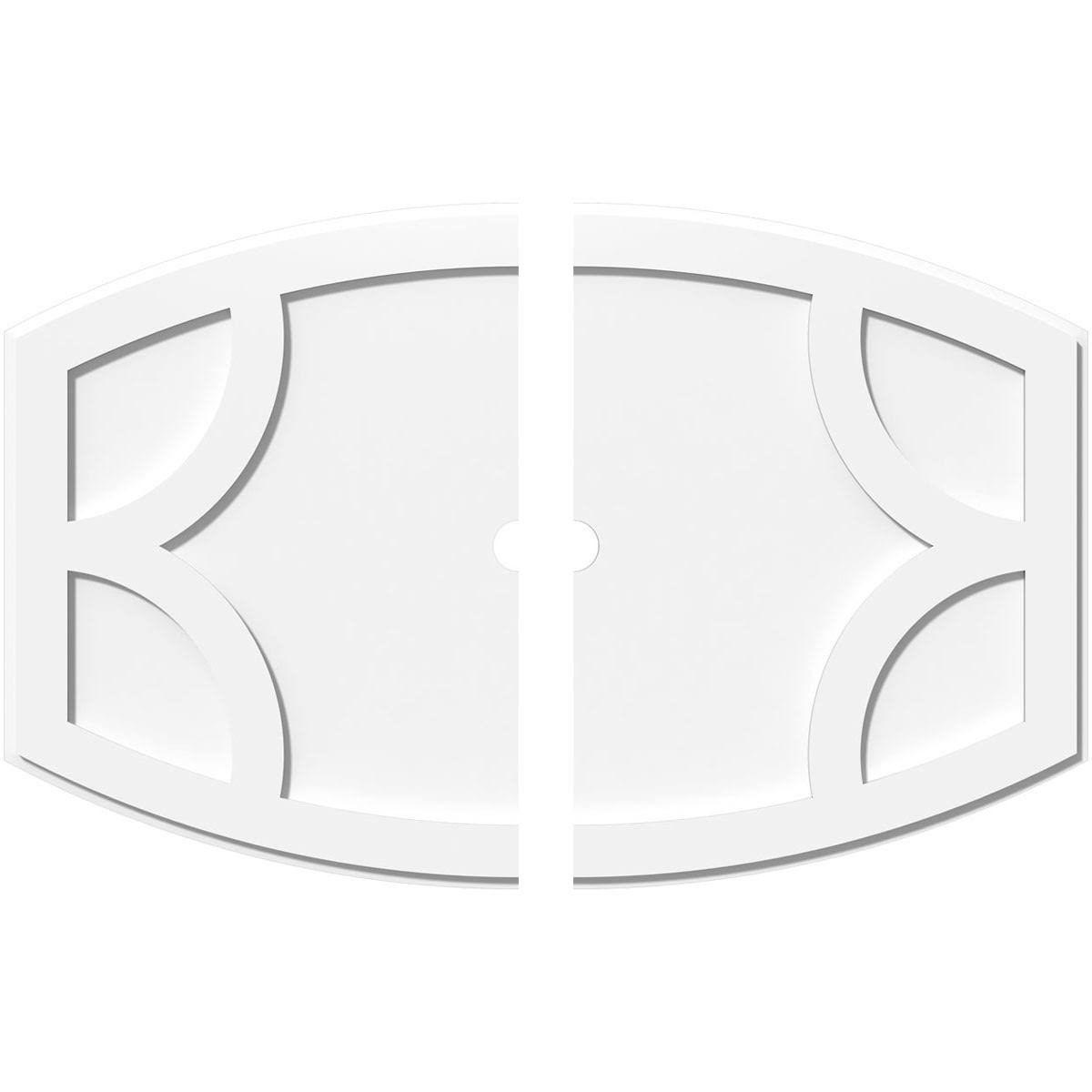 40 inchw x 26 5/8 inchh x 2 inchid x 21 1/2 inchc x 1 inchp Kailey Architectural Grade PVC Contemporary Ceiling Medallion, Two P