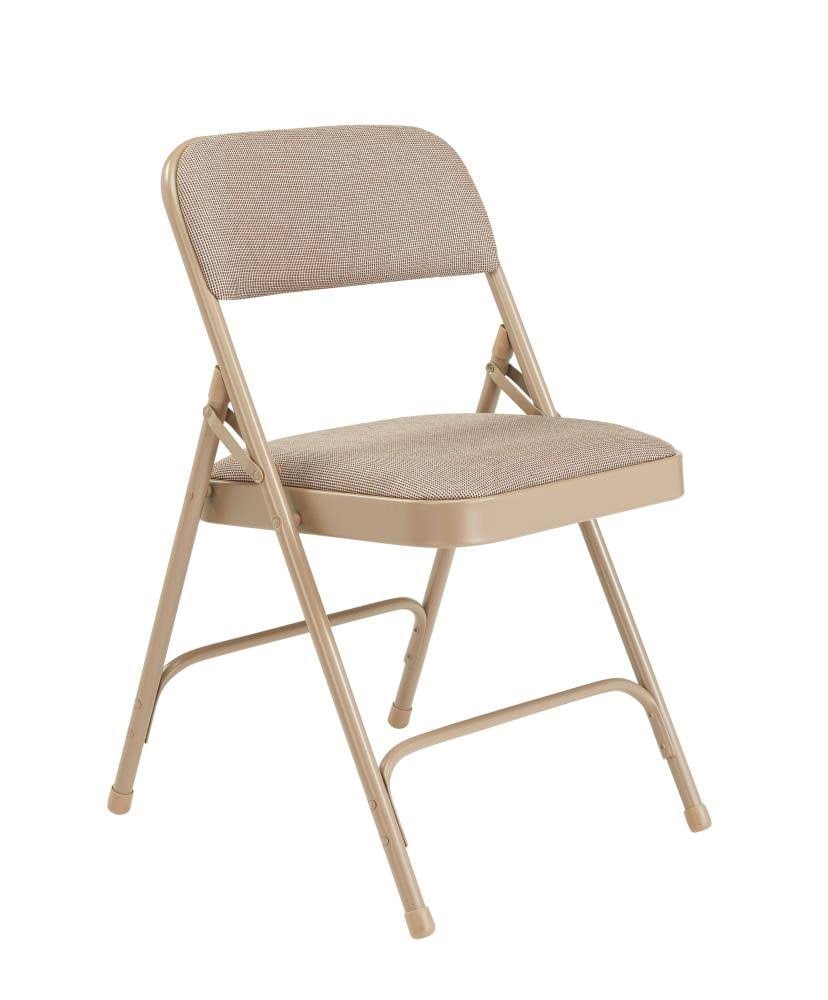 National Public Seating 4-Pack Indoor Beige Metal Upholstered Banquet Folding Chair in Bronze | 2201