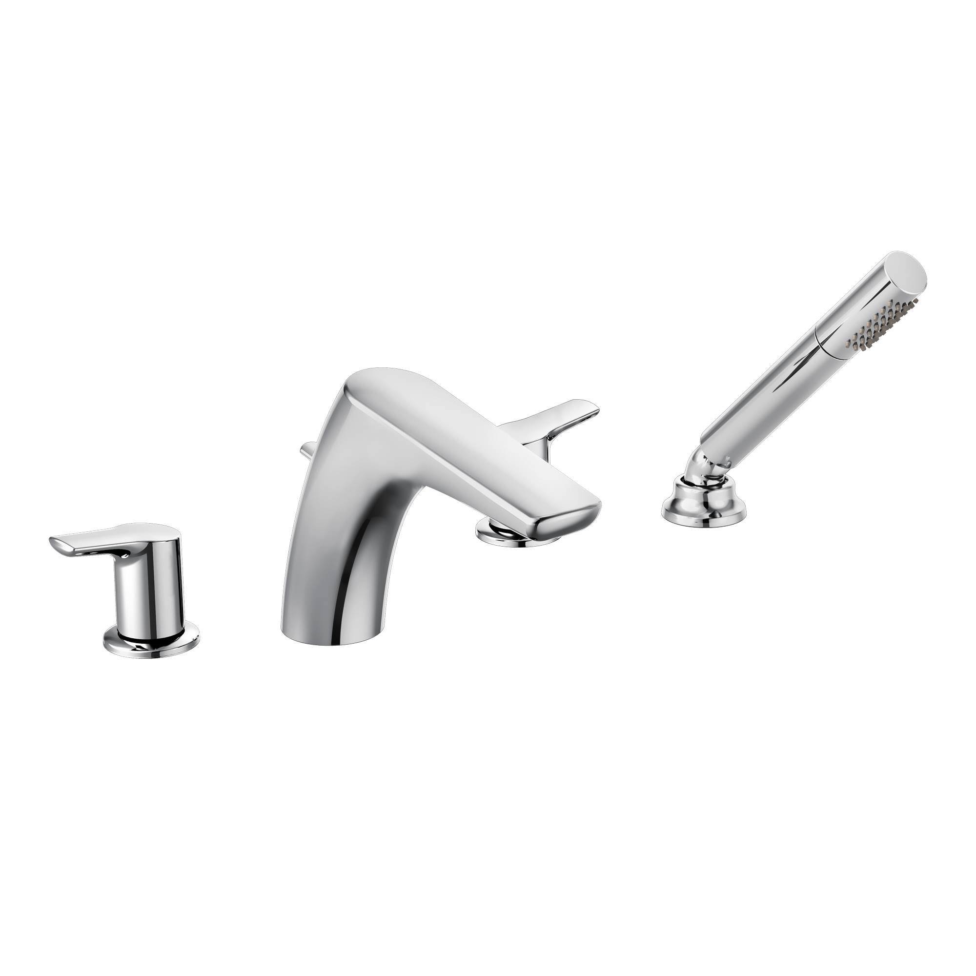 Moen Method Chrome Two-Handle Low Arc Roman Tub Faucet with Hand Shower T987