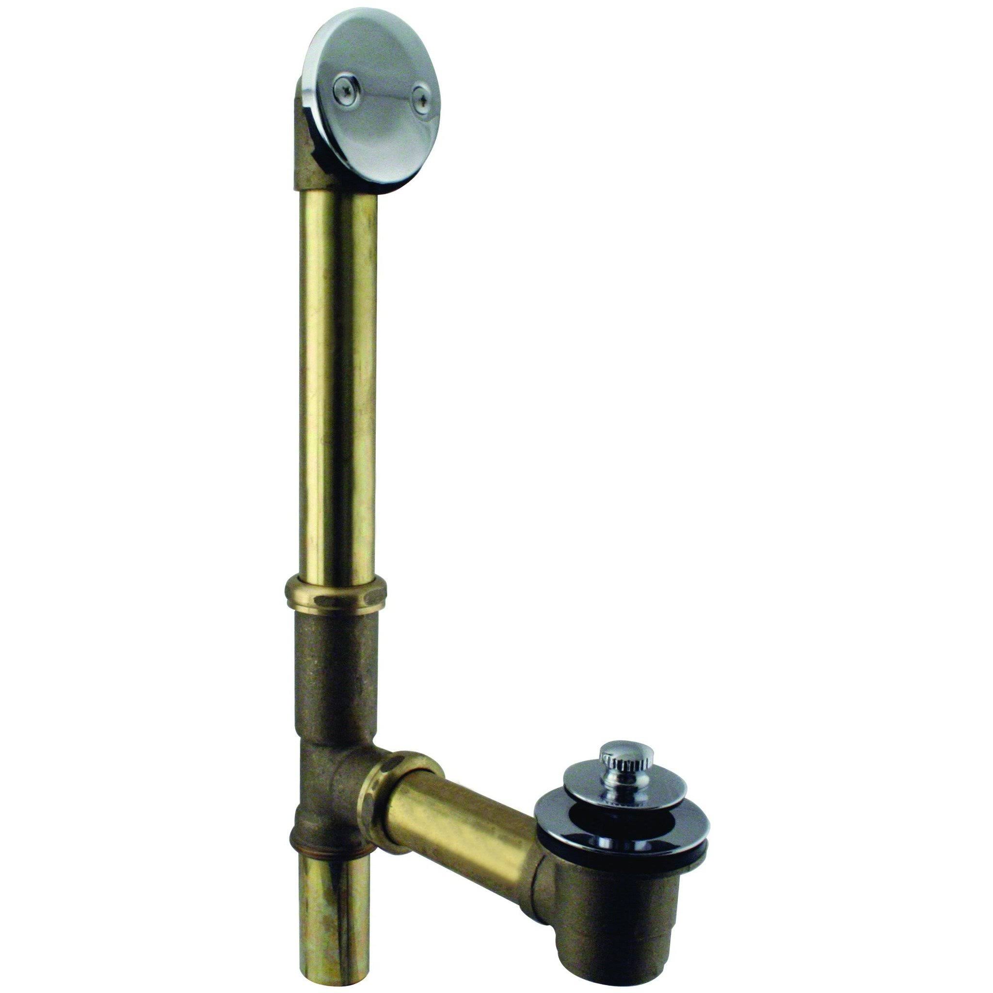 Westbrass d3262-20g-05 Pull Drain Bath Waste - 14 in. Make-Up, 20 Ga. Tubing - Polished Nickel