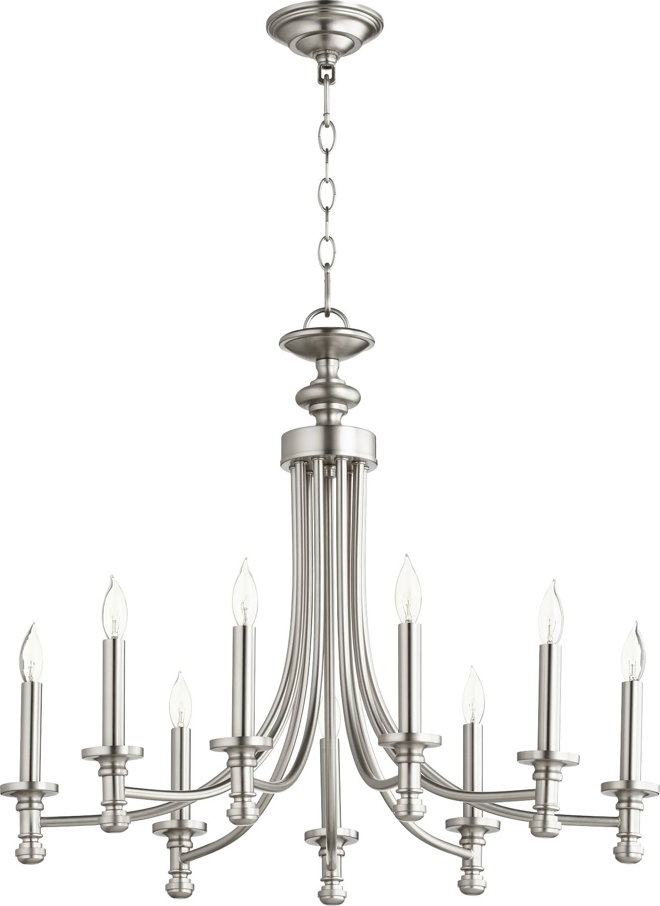 Quorum 6022-9-65 9 Light Rossington Satin Nickel Chandelier