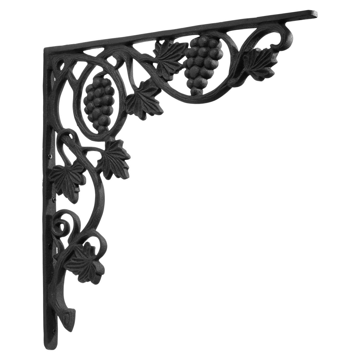 Signature Hardware 910913 Grape and Leaf Large Iron Shelf Bracket