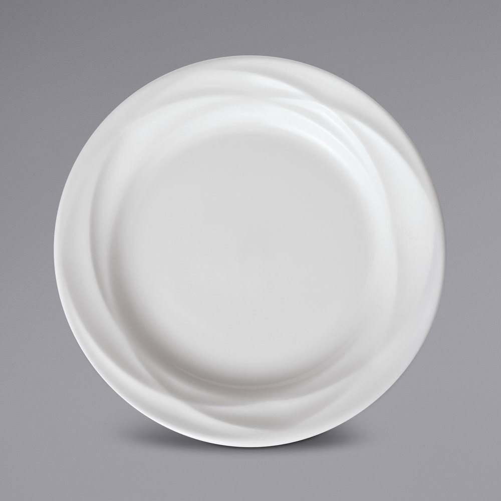 Oneida R4930000149 10.25 in. Pensato Round Bright White Embossed Wide Rim Porcelain Plate