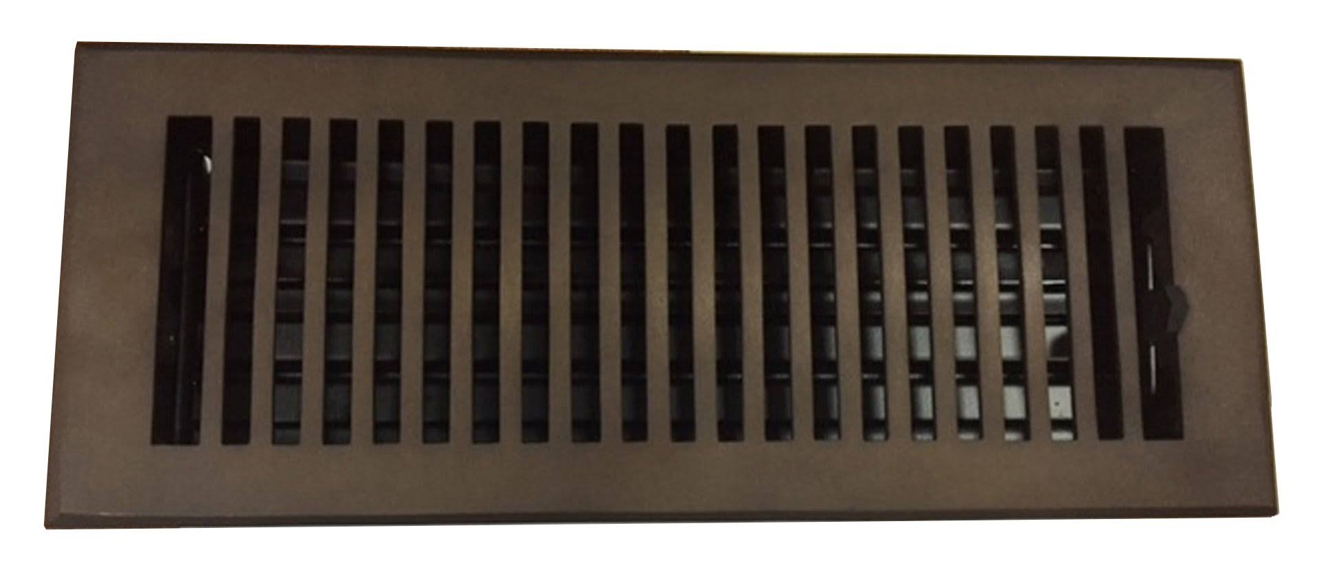 4x22 x 12x22 Oil Rubbed Bronze Contemporary Floor Register (Made from Solid Brass) Overall Face Size: 5-1/2x22 x 13-1/2x22