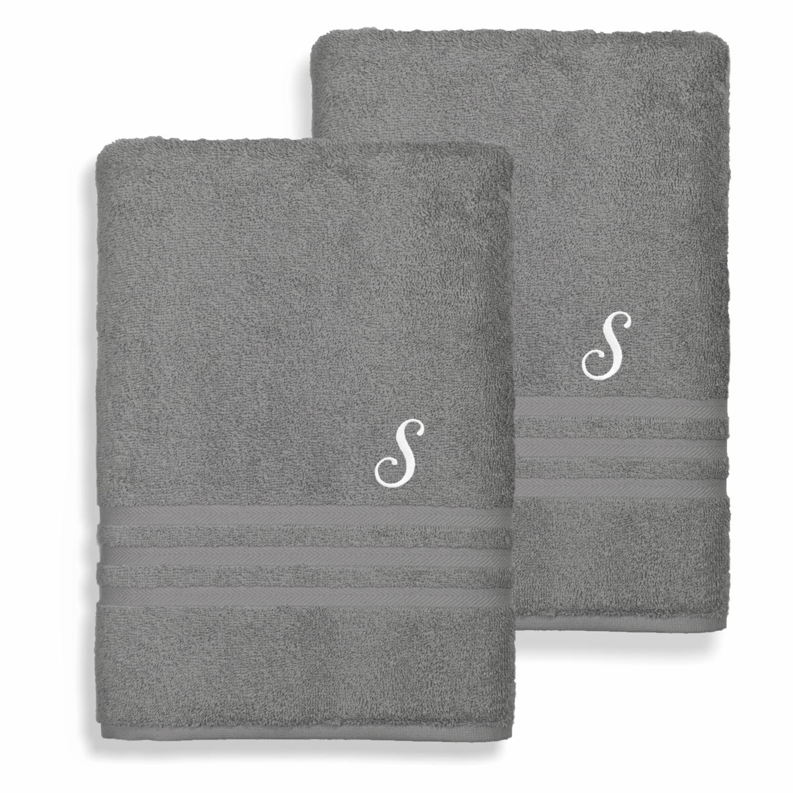 Linum Home Textiles Denzi Bath Towels (Set of 2) Monogrammed: S Latte