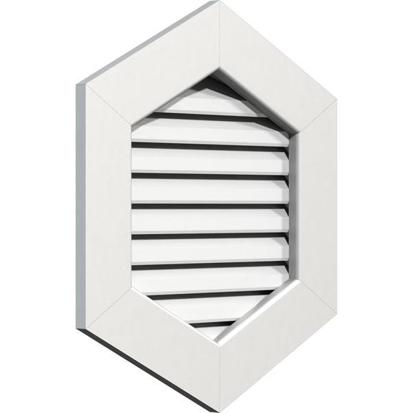 Ekena Millwork GVPVP24X2001FUN-06 24x22W x 20x22H Vertical Peaked Gable Vent (29x22W x 25x22H Frame Size) 6/12 Pitch: Functional