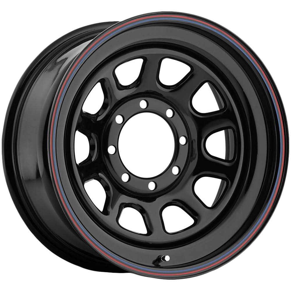 Pacer Daytona 342B 17x9 5x5.5x22 (5x139.7) +0mm Black Red u0026 Blue Wheel