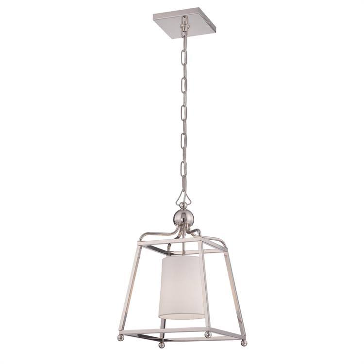 Crystorama 2240-PN Sylvan 1 Light Pendant, Polished Nickel