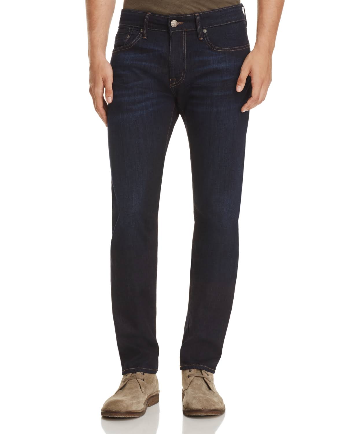 Mavi Jake in Rinse Brushed Williamsburg Jeans - Black - Slim Jeans