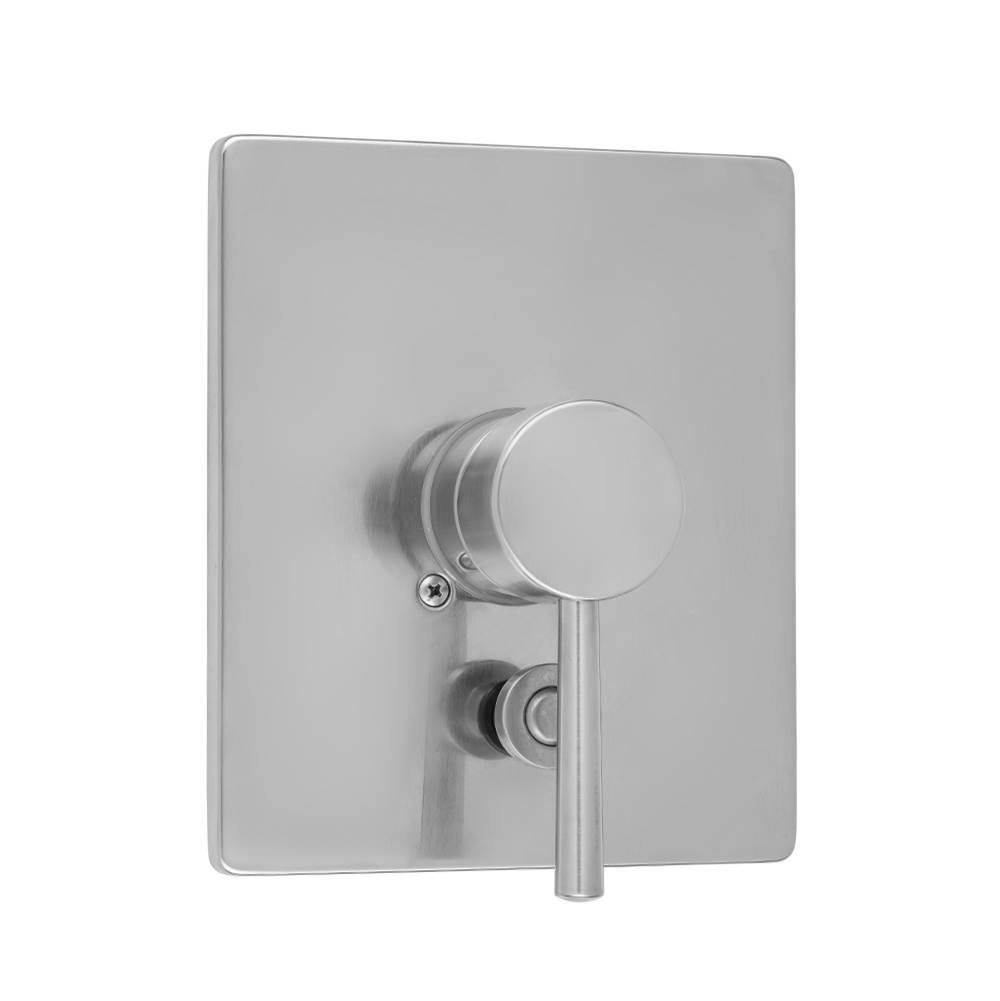 Jaclo A526-TRIM-PB Rectangle Plate with Round Contempo Lever Trim for Pressure Balance Valve with Built-in Diverter Polished Bra